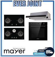 Mayer MMGH792HE 2 Burner / MMGH793HE 3 Burner [76cm] Gas Hob + Mayer MMTH90 [90cm] Telescopic Hood + Mayer MMDO8R [60cm] Built-in Oven with Smoke Ventilation System Bundle Deal!!