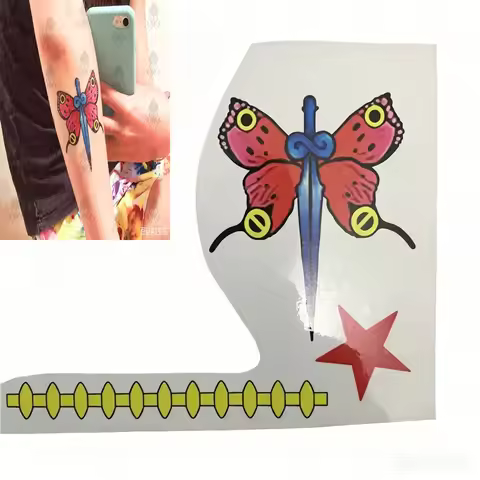 Temporary Tattoo Sticker Jolyne Kujo Butterfly Cosplay DIY Accessories