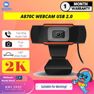 Webcam A870 HD Auto Focus Mini Web Camera 480p 720p 1080p 2K with Microphone USB Cameras for Windows