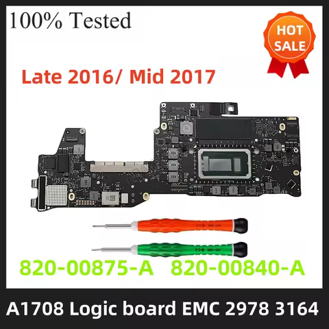 A1708 2016 2017 2.0G 2.3G 820-00875-A 820-00840-A 8GB 16GB EMC 2978 3164 Logic Board for Macbook ret