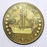 Koleksi Koin Negara Latvia 50 Cent Euro Pattern Tahun 2004 - Pinisi