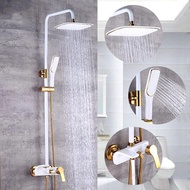 Zloon High Quality Copper Brass Bath Faucet Shower Set SDSN Platinum Bathroom Shower Rain Shower Head Spa Bath Shower Set