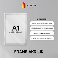 WELLEN PRINT - Acrylic Frame Wall Frame/ Acrylic Wall Poster Display/ Size A1