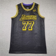 Embroidered Basketball Jersey Lakers77No. Black Snake Pattern Luka Doncic Jersey LAKERS Luka Dončić