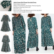 HIJAU 28660 Green Dress Long Dress Long Dress Green Flower Dress