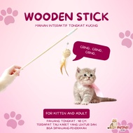 Wooden Cat STICK TOY - Cat STICK TOY - Cat Toys Bell Feather STICK - Kitten TOY