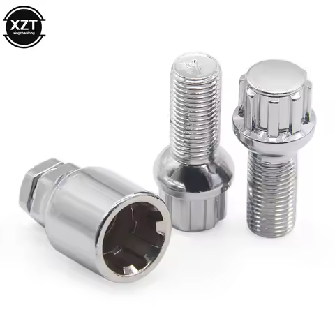 Car Steel Wheel Lock Bolts set for Audi Volkswagen Golf Passat M14 * 1.5 Locking Radius Security Lug
