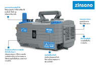 ZINSANO รุ่น PR1301 เครื่องฉีดน้ำแรงดันสูง 130 บาร์ ปรับแรงดันได้ ดูดน้ำได้ไม่ต้องมีแรงดันเริ่มต้น ใ