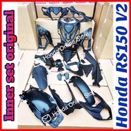 100% ORIGINAL HONDA RS150 RS 150 V2 INNER COVER SET PP SET COVER HITAM BLACK COVER (19 PCS)