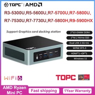[Flash Sale]TOPC AMD Mini PC Gamer Ryzen 9 6900HX R7 6800H 2xDDR5 2xLAN 2.5G USB4 WiFi6E Windows 11 