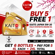 KAITO JAPAN 5W-30 Fully Synthetic Engine Oil 4L x 6 | API SP / ILSAC GF-6A | Buy 5 Free 1 | Perodua 