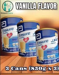 3 CANS ENSURE COMPLETE VANILLA FLAVOR (850g X 3) |MILK FOR SENIOR MILK FOR ADULT |PROMO ENSURE|