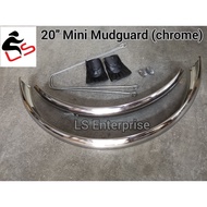 20" Mini Bike Chrome Mudguard (F&R) Bicycle 20inch Steel Mudguard Basikal