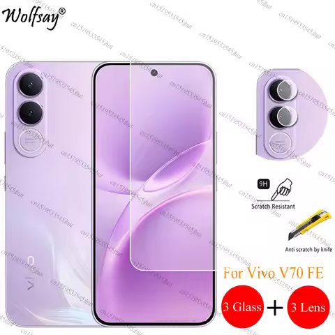 Camera Lens Protector For Vivo V70 FE Screen Protector Vivo V70 FE Full Glue Clear Front Glass For V