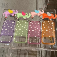 Niche Solid Color Polka Dot Elephant Pendant Suitable for iPhone 17 16 15 Pro Max i15 i16 17Pro Phon