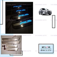 Persona 2008-2014 door step led, R3 logo (blue colour) 4pc / door still plate R3 logo