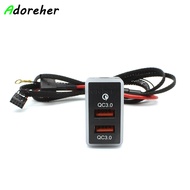 Car charger dual fast charge USB Charging Outlet Power Adapter For Honda Fit Civic Odyssey CRV 2007-