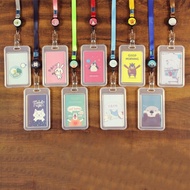 hot！【DT】┇✧  Cartoon Plastic Bus ID Card Holder Badge Retractable Reel Neck Lanyard