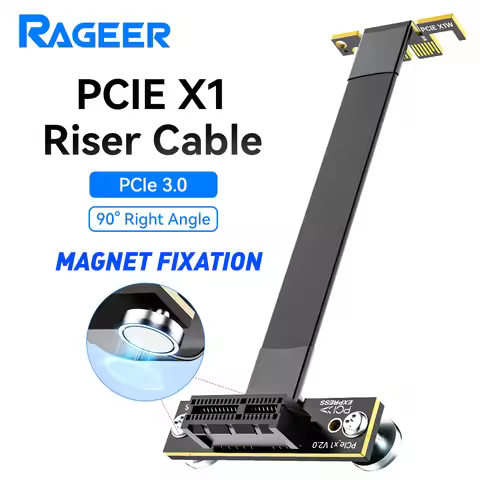 RAGEER PCIe 3.0 x1 to M.2 NVMe adapter with 10cm 90° cable, works with WiFi cards & M.2 adapters
