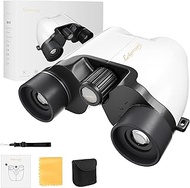 (BC01-white) Binoculars for Live Use, Opera Glass, 20x (99.5% Transmittance & BAK4 Prisms & Revoluti