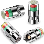 SAFELIFE 4 Pack 2.2 Bar 32PSI Car Tire Pressure Monitor Valve Stem Caps Sensor Indicator Easy to Rea