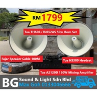 Toa Masjid/Surau PA System Set 1(Mixing Amplifier,2 Units Horn Speaker,Headset)