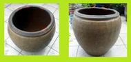 早期大水缸-陶瓷缸古董水缸-螺旋紋-重約21公斤-直徑寬52cm+高48cm風水擺飾-早期水缸種蓮花-老水缸