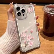 1ชิ้น เคสโทรศัพท์ใสลายซากุระสร้างสรรค์กันกระแทกสำหรับ iPhone 17 Pro Max, Pixel 9 Pro XL, Smart 8, Ho