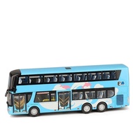 1:42 Scale Double-Decker Toy Bus, City Sightseeing Metal Alloy Model Car Pull Back Sound &amp; Light Collection For Boys, Kid