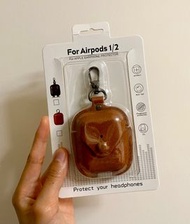 ［全新］咖啡色 皮革套 Airpods 1 &amp; 2 代適用