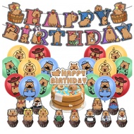 Capybara Birthday Banner and Balloon Set Kids Birthday Party Decoration Banner and Balloon Set Birth