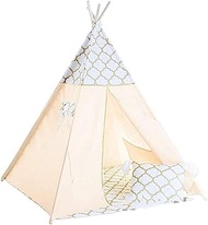 YWAWJ Indoor Solid Wood Tent Princess Tent Child Kids Toy Dream Castle Printed Tent Decoration Princess Bed Mantle Birthday Party Decoration Tent Size:120 * 120 * 165CM (Size : 120 * 120 * 165CM)