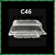 Ready Stock C46 Plastic Clear Food Container GO-46 Plastic OPS Container Tray 50's Disposable Contai