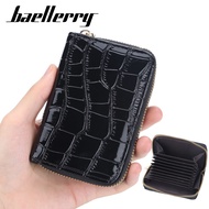Baellerry Organ Card Holder Female Minimalist Crocodile Pattern Zipper Coin Purse 9 Card Slots Unise