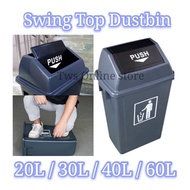 40L / 60L Swing Top Garbage Bin With Swing Lid / Dustbin / Waste Paper Bin / Trash Bin / Tong Sampah