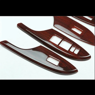 (ICTE) For 2007-2013 Left Hand Drive 4PC Wood ABS Car Door Window Lift Switch Buttons Cover Trim Rep