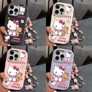 Fashion Cute Bear Hellokitty Bracelet Phone Casing For Realme C1 C2 C3 C11 C12 C15 C20 C20A C21 C21Y