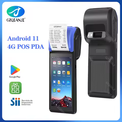4G Android 11 Handheld POS PDA with 58mm Mobile Receipt Bill Thermal Printer 3GB+32GB Bluetooth Wifi