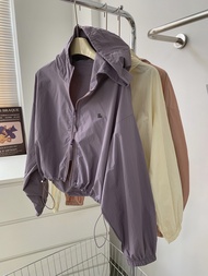 เสื้อคลุมมีฮู้ด ผ้าร่ม 4สี ซิปรูด2ทาง พร้อมส่ง