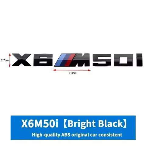 7.3cm ABS Rear Emblem Sticker For BMW X3 X4 X5 X6 X7 M 40D 40I 50D 50I 60D 60I Modified Displacement
