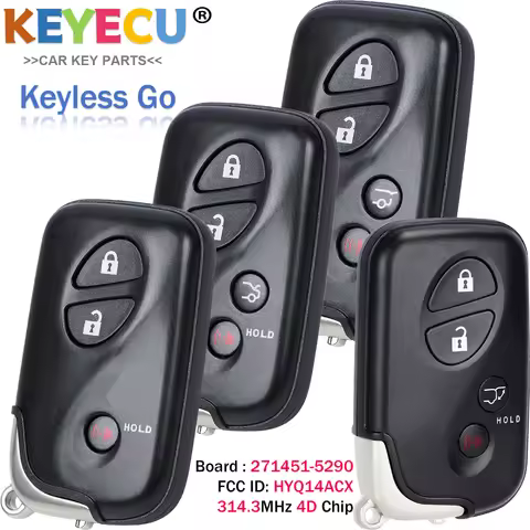 KEYECU Board: 271451-5290 314.3MHz HYQ14ACX Smart Card Remote Key Fob for Lexus RX350 RX450h CT200h 