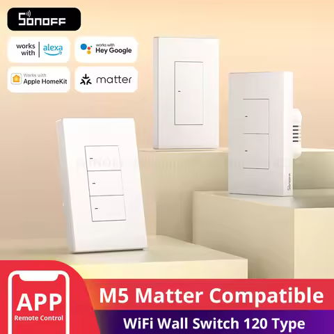 SONOFF M5 Matter WiFi Smart Wall Switch Smart Home Remote Control Works with Apple Home Alexa Google