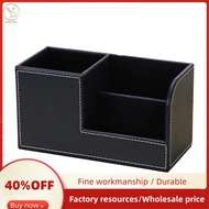 Leather Desk Organizer,Office Supplies Holder Desktop Stationery Storage Box for Business Card, Pen,