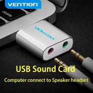 Vention External Sound Card USB To 3.5mm Jack Aux headset Adapter Stereo Audio sound card For Speake