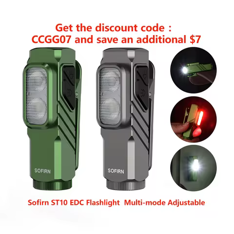 SOFIRN ST10 EDC Flashlight 1000LM USB-C Rechargeable 14500 Battery Waterproof Red Light Magnetic Tai