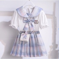 15-55Kg bé gái đại học jk phù hợp với gió phù hợp với trẻ em trung và lớn váy mùa hè thắt nơ trẻ em