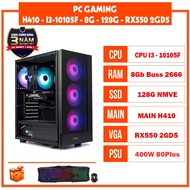 PC i3 10105F/H410/8GB RAM/128GB SSD/RX550 2GD5/400W