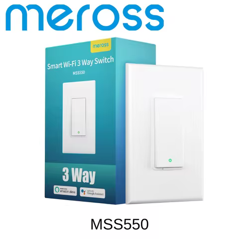 Meross 3 Way Smart Switches WiFi Light Switch MSS550 Smart Wifi Switch Work with HomeKit Alexa Googl