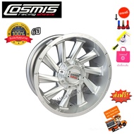 ล้อแม็กขอบ18 TWIN 18x9.0 6รู130 6รู139.7 ET0 CB106.1 ยี่ห้อ Cosmis Twin สีขาวพิเศษ เลเซอร์ตัวหนังสือ