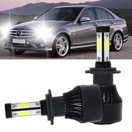 FOR Mercedes W204 C Class 07-14 Pair 4Side Bulbs H7 LED Headlight Low Beam 6000K White 1 Year Warran